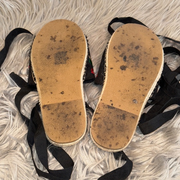 EUC ASOS JAC Embroidery Espadrille Sandals Floral Lace Up Size 9 Wide 9W - Picture 7 of 9